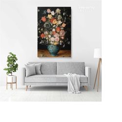 bouquet flowers canvas, flower painting canvas print, flower canvas print, canvas print, canvas wall art, modern canvas