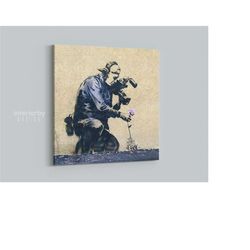 banksy style street collection canvas, street art poster canvas, wall hanging canvas, banksy painting canvas, banksy can