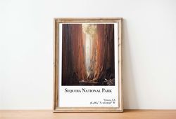Sequoia National Park poster  sequoia print sequoia national park poster california poster national parks poster