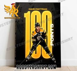 David Pastrnak 1001 Point Career NHL Poster Canvas  Roostershirt