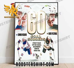 David Pastrnak And Connor McDavid 60 Goal Scorers In Season Poster Canvas  Roostershirt