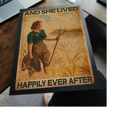 Lived Happily Farmer Field, Art Print Poster