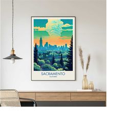 Sacramento Travel Poster, Sacramento Art, California Poster, Cityscape Painting, Travel Poster, Travel Gifts, High Quali