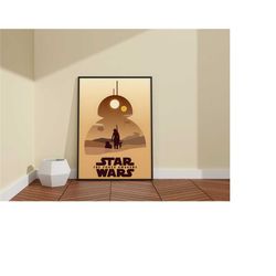 Star Wars The Force Awakens Canvas / Star Wars Poster / R2-D2 Print Art / Star Wars Lover Wall Decoration / Large Framed