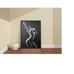 black and white woman wall decor / female body canvas poster / halloween print poster / professional packaging / ready t
