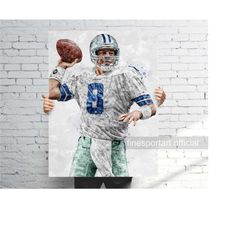 troy aikman dallas poster, canvas wrap, football framed print, sports wall art, man cave, gift