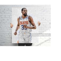 Kevin Durant Phoenix Poster, Canvas Wrap, Basketball framed print, Sports wall art, Man Cave, Gift, Kids Room Decor