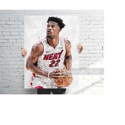 jimmy miami poster, canvas wrap, basketball framed print, sports wall art, man cave, gift, kids room decor