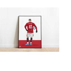 Wayne Rooney Manchester United Icon Football Poster Print A3 / A4 / A5 Wall Art, Office, Bedroom