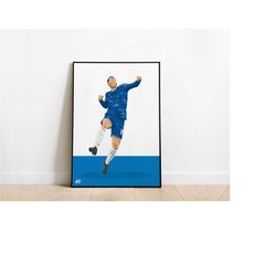 Eden Hazard Chelsea Icon Football Poster Print A3 / A4 / A5 Wall Art, Office, Bedroom