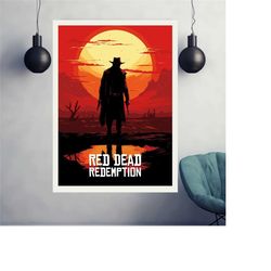 Red Dead Redemption poster, Gaming Room Poster, Minimalist, Gaming Poster, Gaming Print, Game Gift, Video Games Poster,