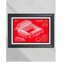 Liverpool FC Anfield Football Stadium Soccer Blueprint