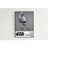 Star Wars Luke Skywalker Minimal Poster Art - Luke Skywalker Digital Art Print Instant Download, Star Wars Wall Art, Luk