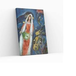 Marc Chagall Painting La Marie The Bride Artwork Reproduction Home Decor Ready Canvas Wall Hanging Canvas Wall Art Print