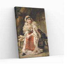 Armenian Woman by Frederick Arthur Bridgman Canvas Painting Artwork Reproduction Ready Wall Hanging Renaissance Painting