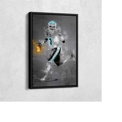 Jalen Hurts Poster Neon Splash Philadelphia Eagles NFL Framed Poster Canvas Wall Art Print Home Decor Man Cave Gift