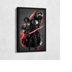 Kylo Ren Poster Neon Splash Star Wars Framed Canvas Wall Art Print Home Decor Man Cave Gift