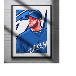 Roy Halladay Poster Toronto Blue Jays Baseball Illustrated Art Print
