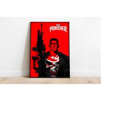 Punisher / Punisher Poster / Vintage Retro Art Print / Wall Art Print / Minimalist Movie / Marvel Print / Marvels Gifts