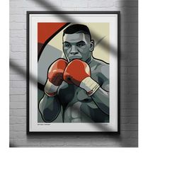 mike tyson poster boxing illustrated art print
