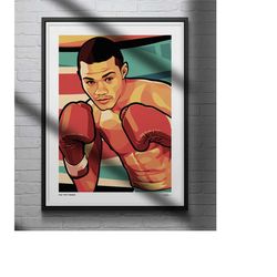 felix tito trinidad poster boxing illustrated art print