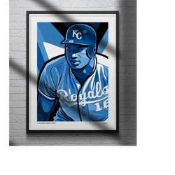 Bo Jackson Poster Kansas City Royals Baseball Illustrated Art Print