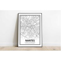 Map of Nantes, Loire-Atlantique - Poster - Poster - Print