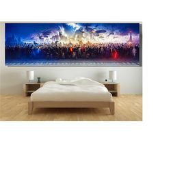 150 movie characters ready to hang canvas, blockbuster fine art panorama print, canvas art prints, movie pano on canvas,