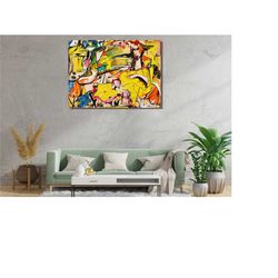 willem de kooning ready to hang canvas, oil on canvas, photo to painting poster, fine art reproduction canvas, gift for
