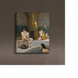 women in bath art jean leon gerome painting photo canvas, nude painting, sexual slavery in the ottoman empire photo canv