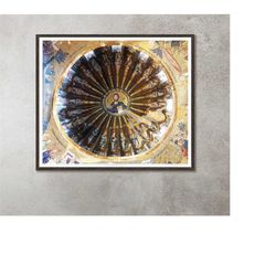 chora museum mosaics poster fine art print poster, photography print frame, fresco picture, wall hanging decor, gift ide