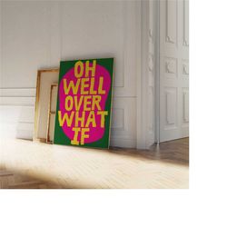 maximalist poster, typography print, trendy, vivid green pink modern art, modern eclectic wall art, quote poster, gustaf