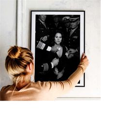 Lana Del Rey Retro poster, Vintage Black And White photo print, Classic Music Canvas Wall Art print