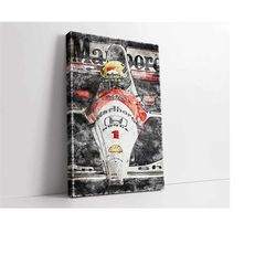 Formula 1 Ayrton Senna Monaco GP Poster Print - McLaren MP4/8 F1 Canvas wall art - Racing Gift idea