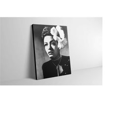 Billie Holiday Canvas Wall Art - Billie Holiday Poster - Billie Holiday Print - Billie Holiday Artwork Painting - Billie