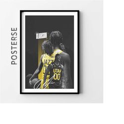 Jordan Clarkson Utah Jazz NBA Posters, Trendy Posters, Basketball wall art, Basketball Coach Gift, Digital Print, Wrappe