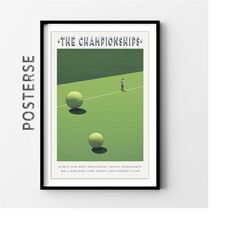 Wimbledon Poster, Tennis gift for men, Grand Slam Print, Minimalist sport art, Vintage home decor, Tennis Wall art