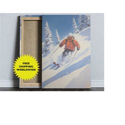 Ski art, Ski poster, Mountain Wall art, Home Decor, Travel Poster, Rustic Wall art, Retro ski Poster, Sports Photography