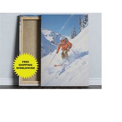 Ski art, Ski poster, Mountain Wall art, Home Decor, Travel Poster, Rustic Wall art, Retro ski Poster, Sports Photography