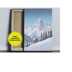 Ski Poster | Skiers Wall Art | Vintage Ski Poster Art | Winter Wall Decor | PRINTABLE Art | DIGITAL DOWNLOAD | Large Wal