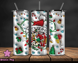 Christmas 20oz Tumbler Wrap PNG, Christmas 3D Inflated Puffy Tumbler Wrap Png, Grinchmas 20oz Png 08