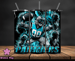 Carolina Panthers Tumbler Wrap Glow, NFL Logo Tumbler Png, NFL Design Png, Design by Brulee Png-05
