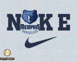 Nike Memphis Grizzlies Svg, Stitch Nike Embroidery Effect, NBA Logo, Basketball Svg, NBA, Nike Nba Design 16