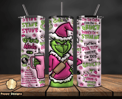 Christmas 20oz Tumbler Wrap PNG, Christmas 3D Inflated Puffy Tumbler Wrap Png, Grinchmas 20oz Png 138
