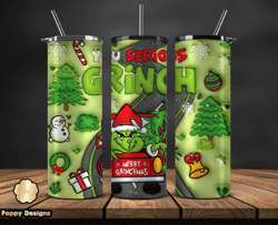 Grinchmas Christmas 3D Inflated Puffy Tumbler Wrap Png, Christmas 3D Tumbler Wrap, Grinchmas Tumbler PNG 110