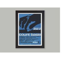 Framed Count Basie 1960 Kln Concert  Reproduction Poster Print / Jazz Wall Art / Poster / Jazz Print / Wall Decor