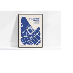 Stamford Bridge Poster, Chelsea Poster Gift for Football Lovers, Kids Room Decor Art Print