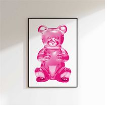 gummy bear poster, gummy bears  print, y2k poster, pop art print, candy poster