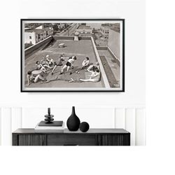 women boxing on a roof, 1938 vintage wall art, boxing wall art, strong women poster prints, vintage wall art