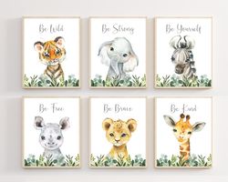 baby boy safari nursery decor - boy safari nursery - boy wall art  - baby boy nursery decor - safari animal prints - bab